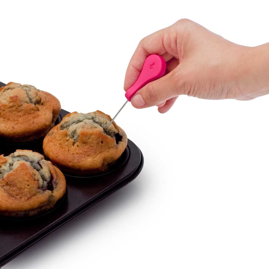 Self Standning Potato And Cake Tester Air - Cerise 13x2,1x1 cm. Silicone, stainless steel