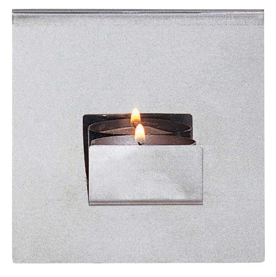 Candle holder Square, suction cup-/screw mount. - Polished. 10x10 cm. Stainless steel