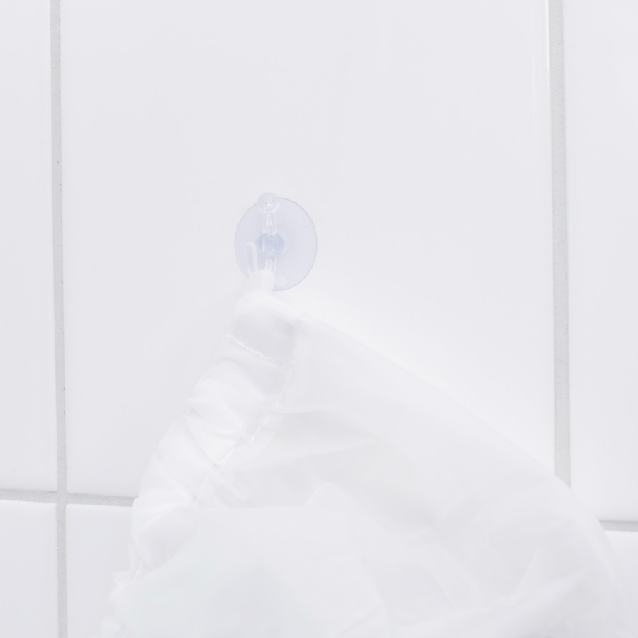 Shower cap Dot - Frost white. ø23 cm.  Environmentally friendly  plastic PEVA - 3