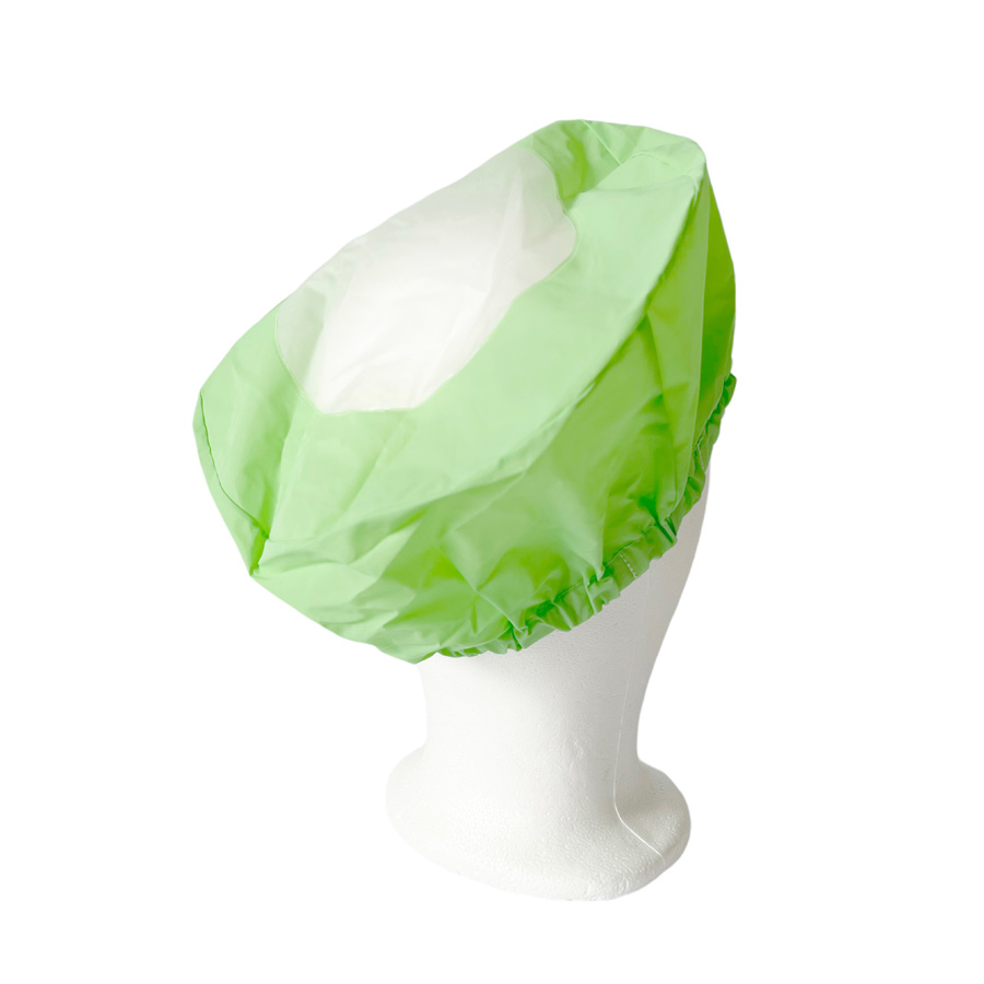 Shower cap Dot Lime green Environmentally friendly  plastic PEVA