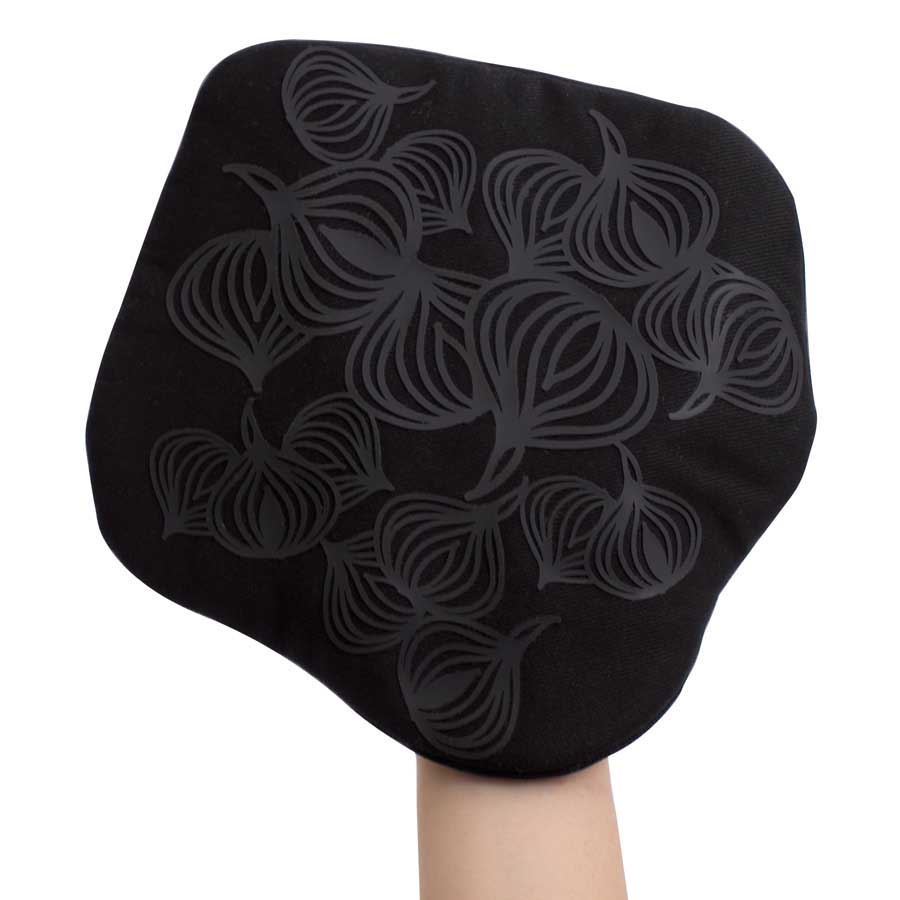 Non-slip Potholder/Trivet with pocket 3-in-1 - Black. ø 22 cm. Cotton, silicone - 1