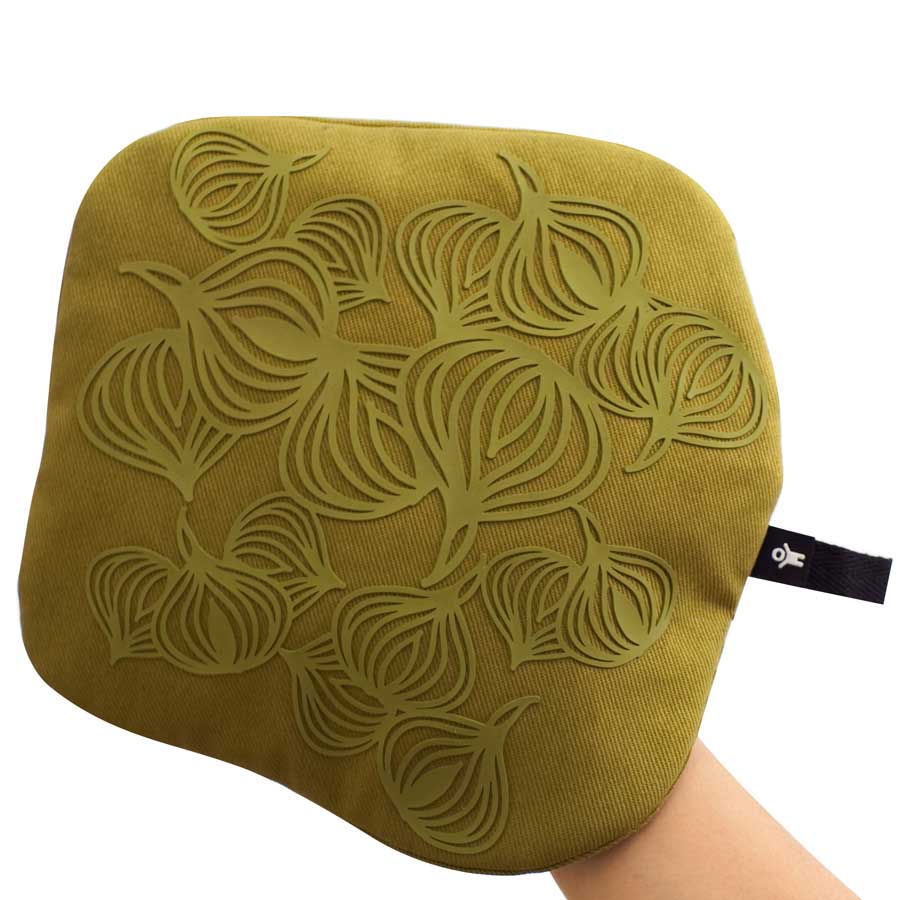 Non-slip Potholder/Trivet with pocket 3-in-1 - Olive Green. ø 22 cm. Cotton, silicone