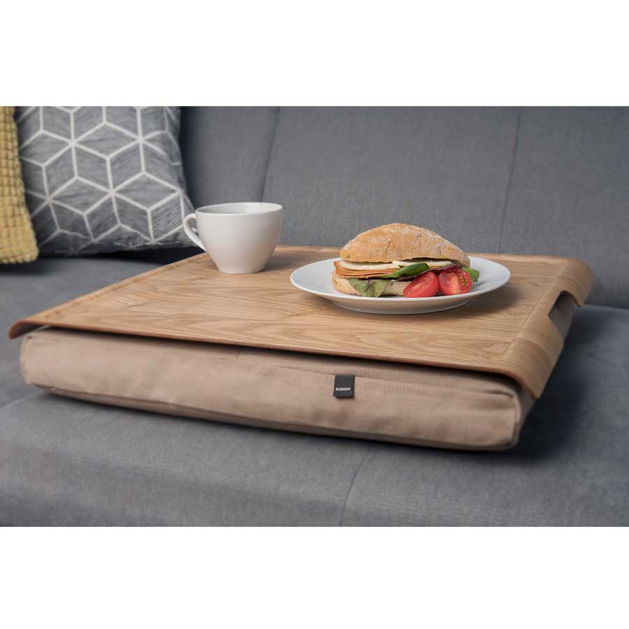 Laptray Large. Willow wood/Natural cushion. 46x38x6,5 cm. Willow (Fraxinus mandschurica China), cotton - 7