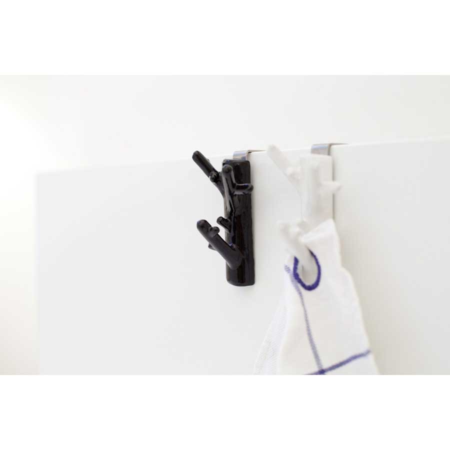 Branch Hanger Cabinet hook Mini - White. 5,5x9x4 cm. Cast iron - 2