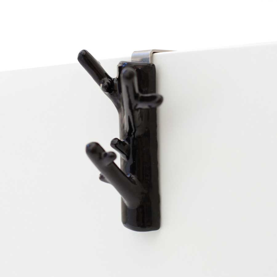 Branch Hanger Cabinet hook Mini - Black Brown. 5,5x9x4 cm. Cast iron - 1