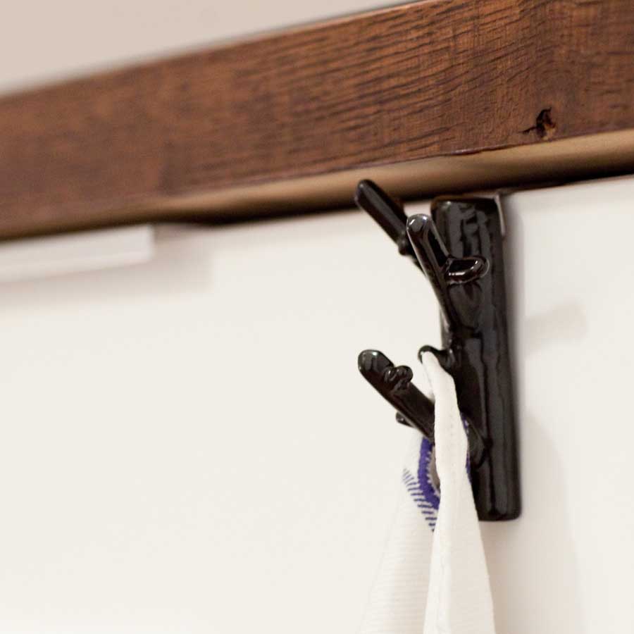 Branch Hanger Cabinet hook Mini - Black Brown. 5,5x9x4 cm. Cast iron - 2