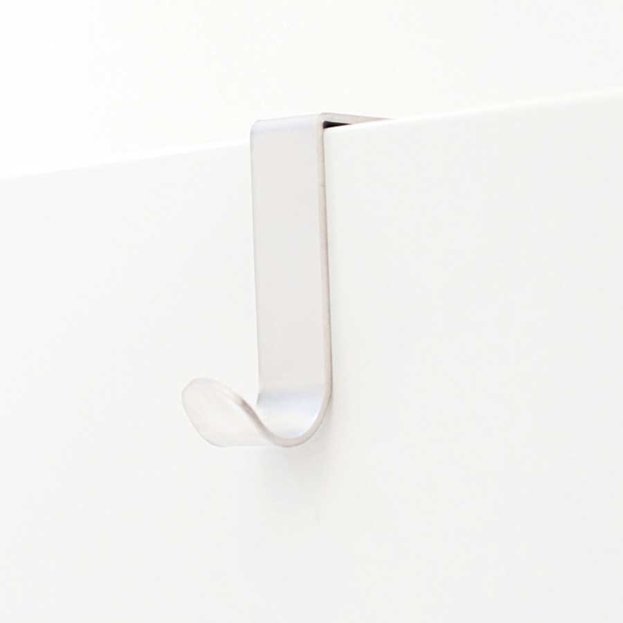 Single J hook over cabinet door, 2 pcs. Cabinet Hooks - White. 1,6x5,1x2 cm. Lacquered steel