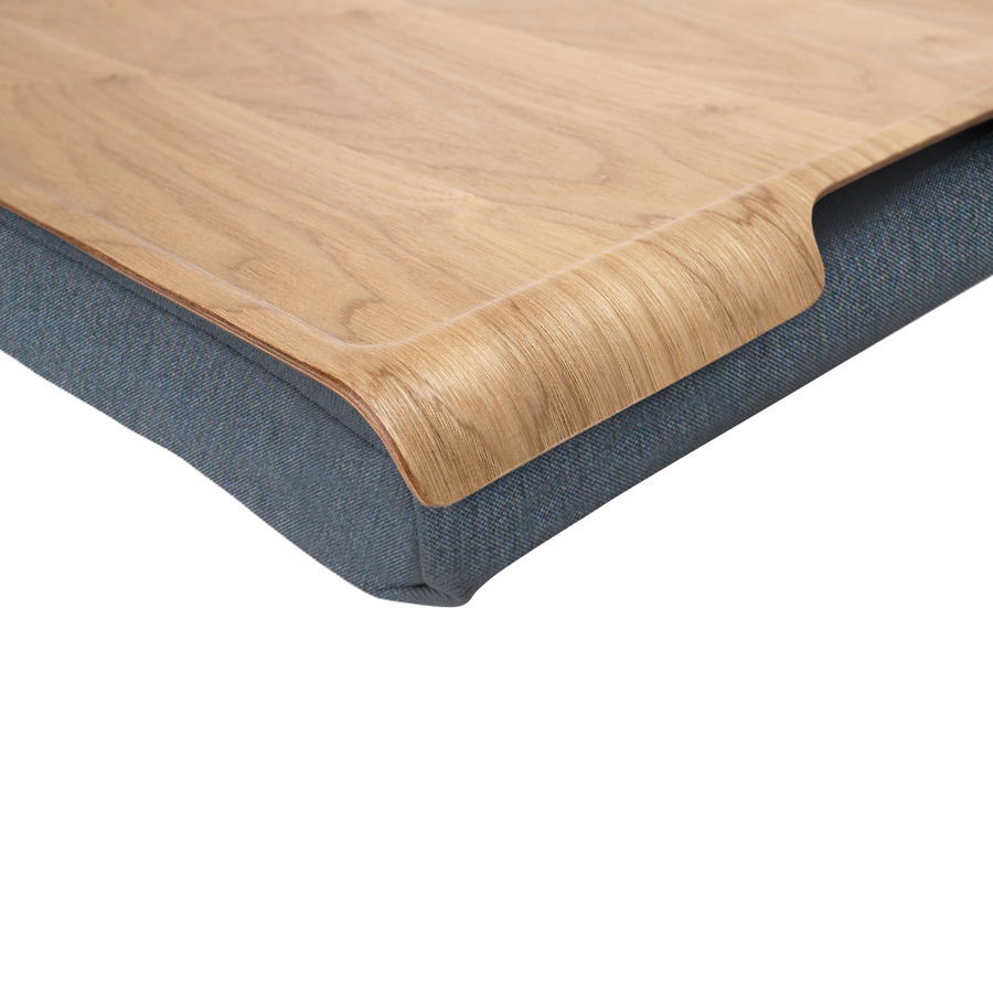 Laptray Large. Willow wood Salt &amp; Pepper gray cushion. Lacquered surface