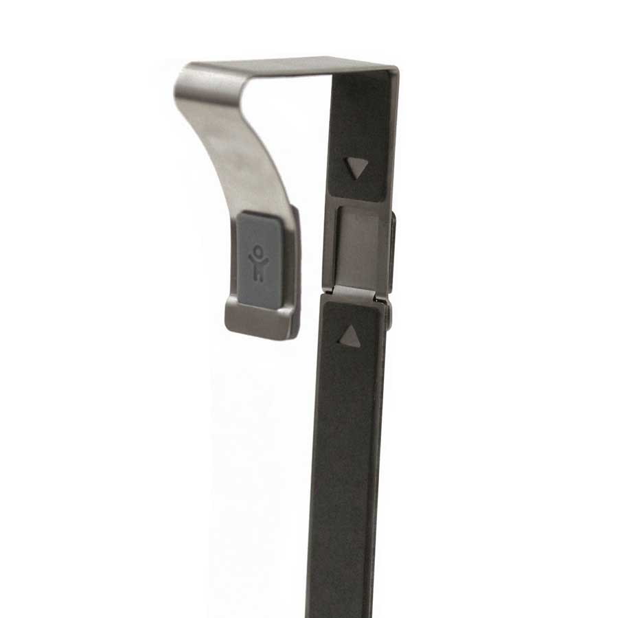 Over door hanger, single hook. Smart hooks. - Brushed/ Grey. 2,4x6,3x22 cm. Brushed stainless steel, silicone - 4