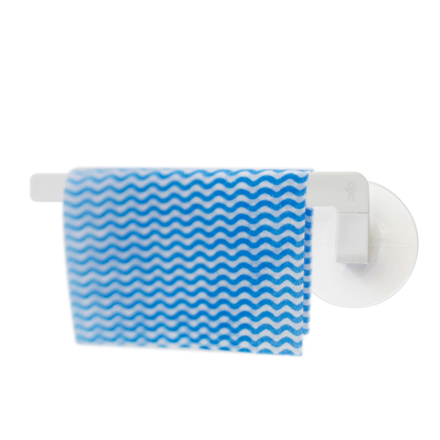 Suction Dishcloth Hanger. Suction Cup Fastener - White. 17,8x6,3x2,2 cm. Plastic - 6