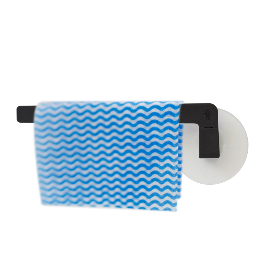 Suction Dishcloth Hanger. Suction Cup Fastener - Graphite Gray. 17,8x6,3x2,2 cm. Plastic - 5