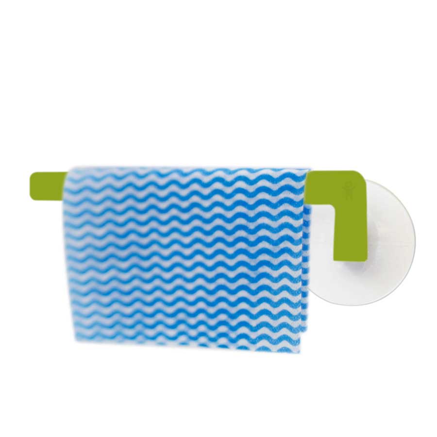 Suction Dishcloth Hanger. Suction Cup Fastener- Lime Green. 17,8x6,3x2,2 cm. Plastic