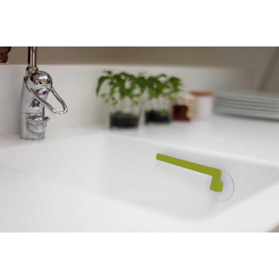 Suction Dishcloth Hanger. Suction Cup Fastener- Lime Green. 17,8x6,3x2,2 cm. Plastic - 2