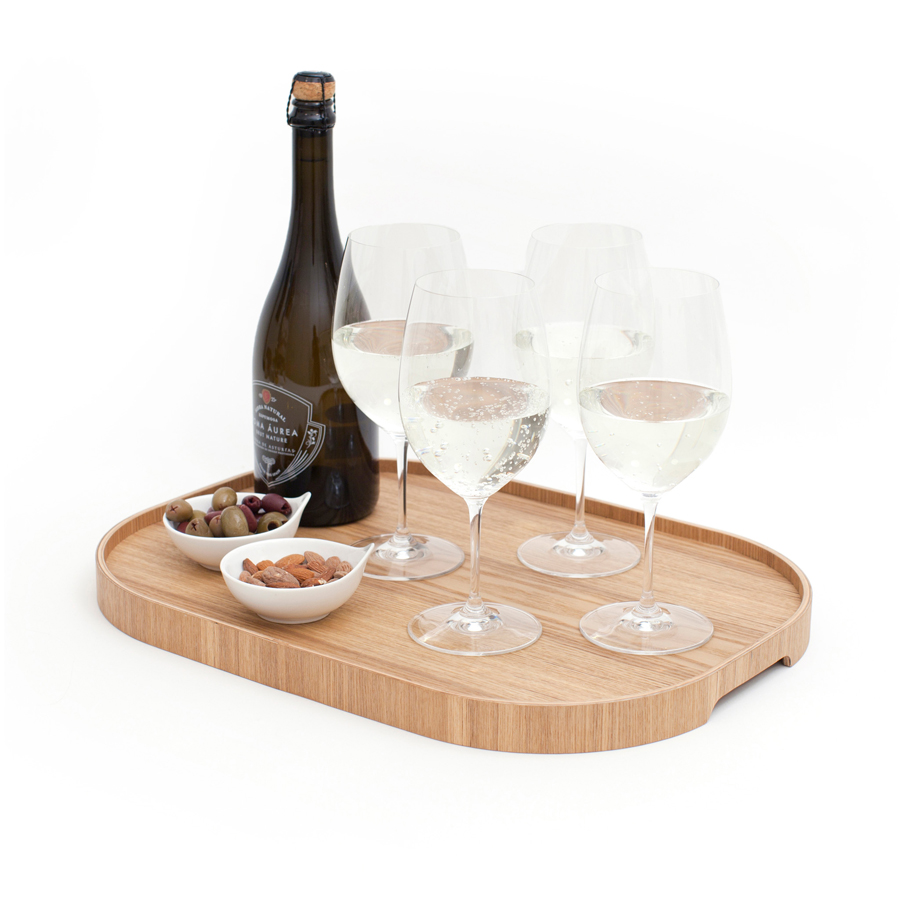 Serving Tray Anti-Slip CurveLine. Large - Willow wood / 43x33x6,5 cm. (Fraxinus mandschurica), - 7
