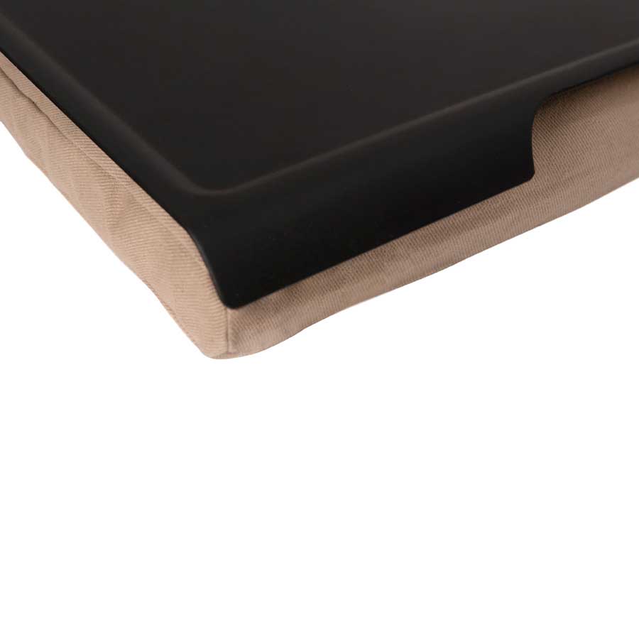 Laptray Anti-Slip - Black / Natural cushion. 46x38x6,5 cm. Plastic, cotton - 7