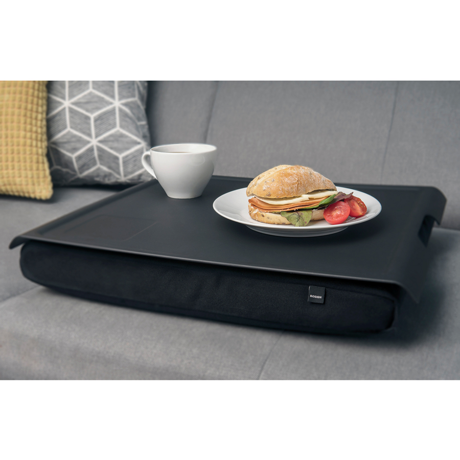 Laptray Anti-Slip 
Black tray. Black cushion. Matte non-slip surface 