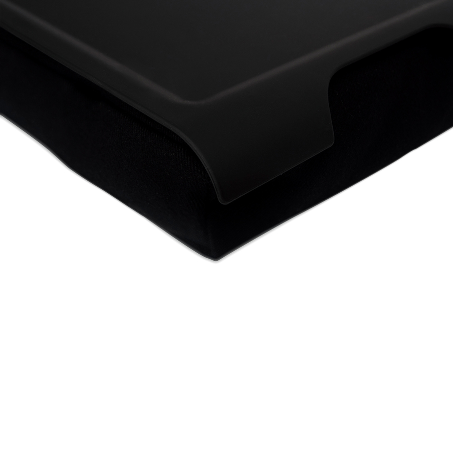Laptray Anti-Slip  Black tray. Black cushion. Matte non-slip surface
