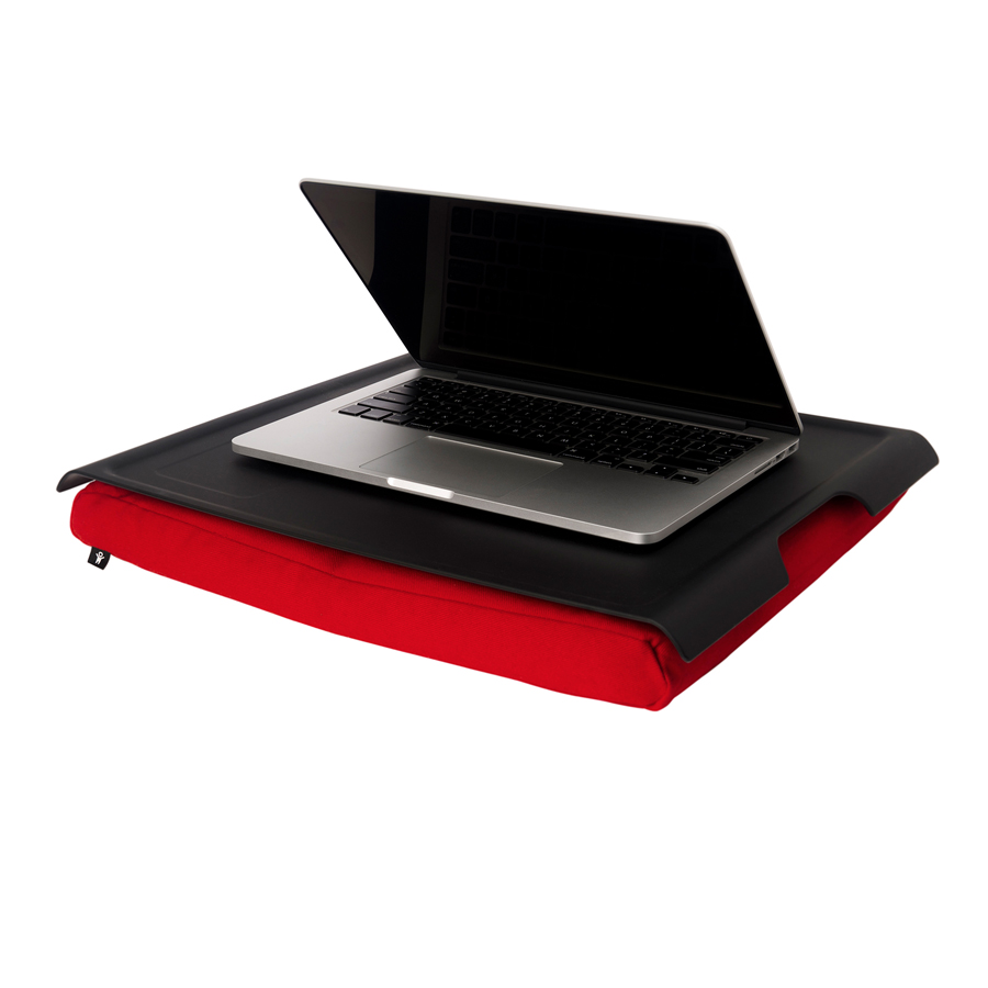 Laptray, Anti-Slip - Black/Red cushion. 46x38x6,5 cm. Plastic, cotton - 1
