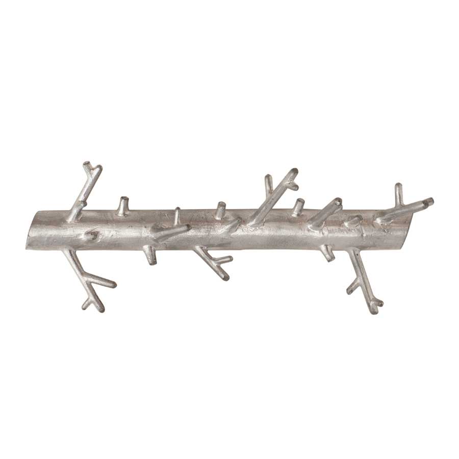 Branch Hanger Long - Silver. 31x12x5 cm. Cast iron