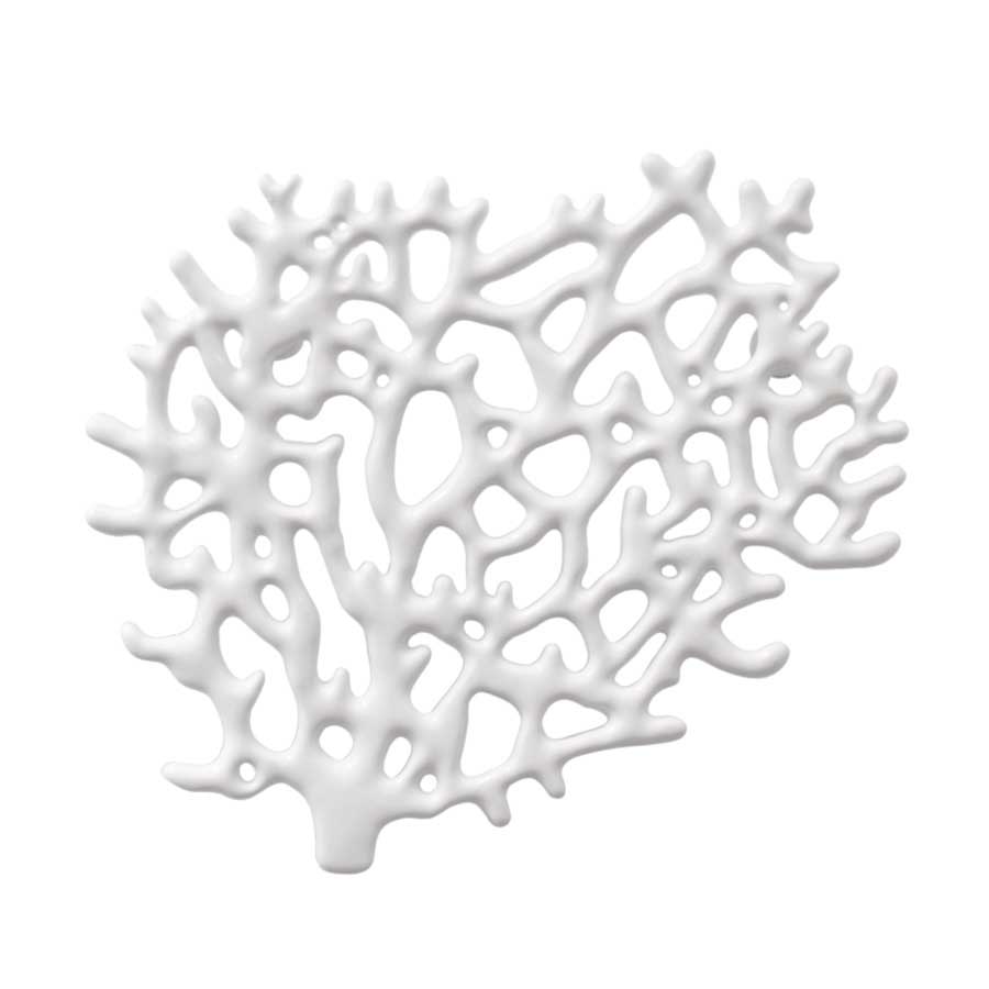 Coral Jewelry Holder - White. 22x18,5x2,5 cm. Lacquered cast zinc