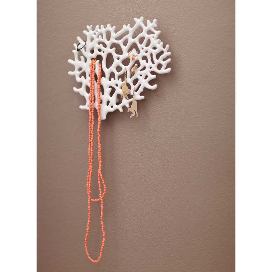 Coral Jewelry Holder - White. 22x18,5x2,5 cm. Lacquered cast zinc - 5