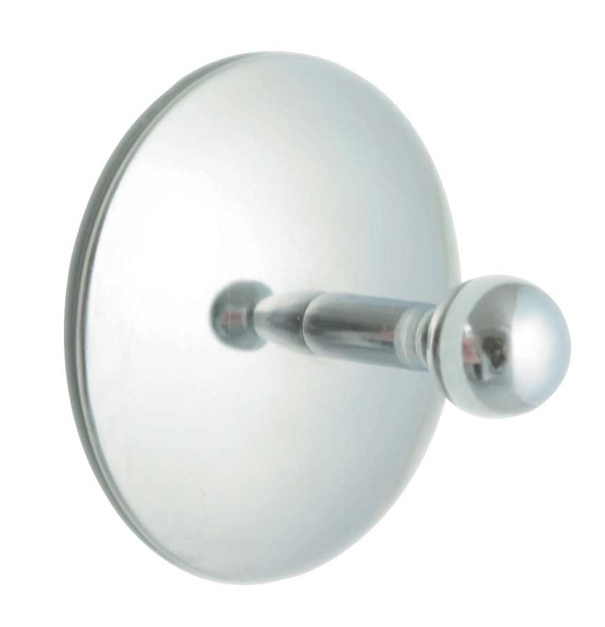 Round Hook. Suction cup mount. - Polished.  ø 5,5 x 4 cm. Polished stainless steel
