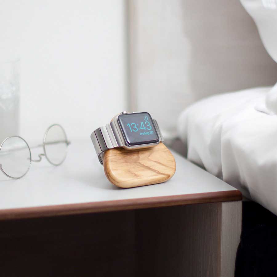Bosign Apple Watch Charging Station - Tetra Nightstand
Solid Olive Wood