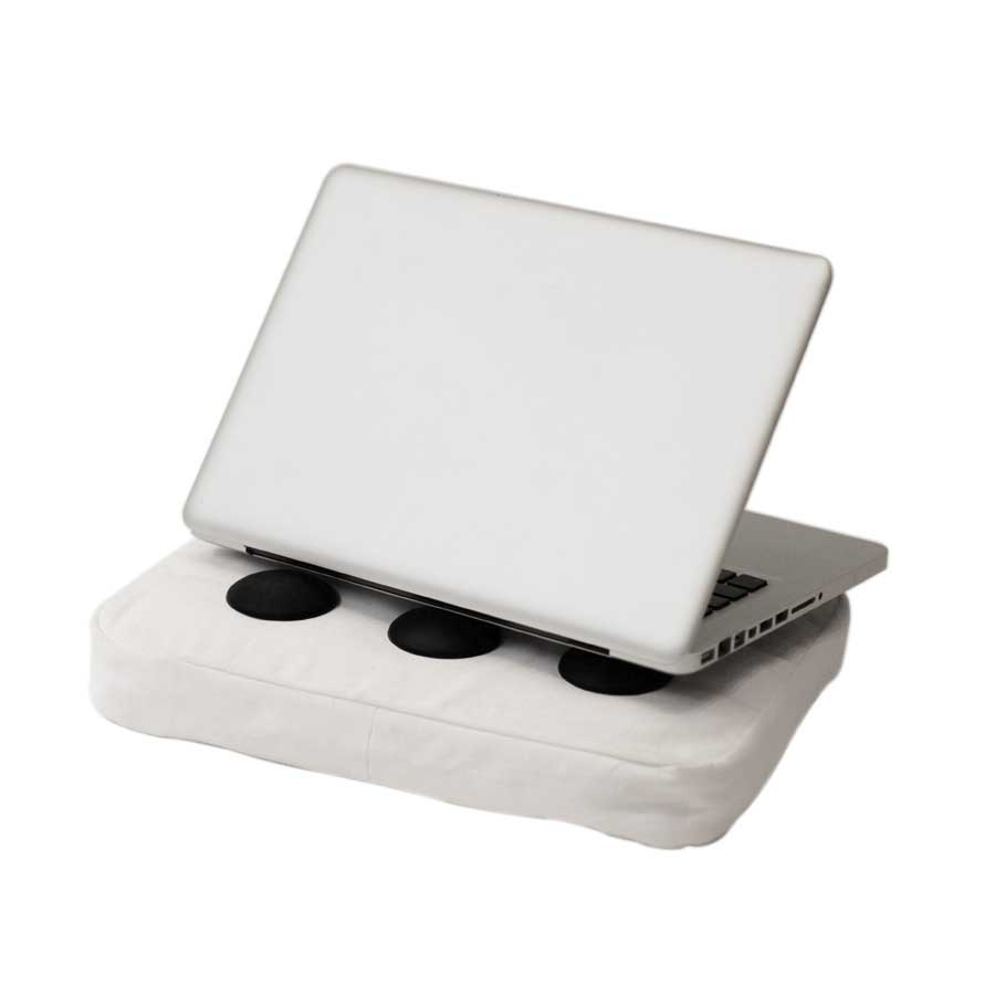 Surfpillow for laptop - White/Black. 37x27x6 cm. Cotton, silicone - 1