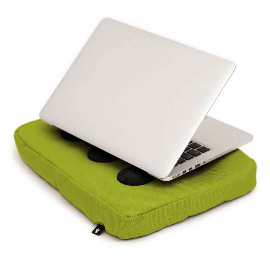 Surfpillow HiTech for laptop - Lime green/Black. 37x27x6 cm. Polyester, silicone