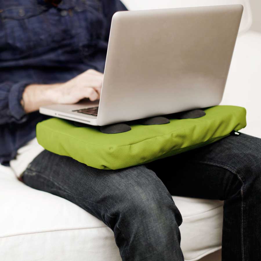 Surfpillow HiTech for laptop - Lime green/Black. 37x27x6 cm. Polyester, silicone - 2