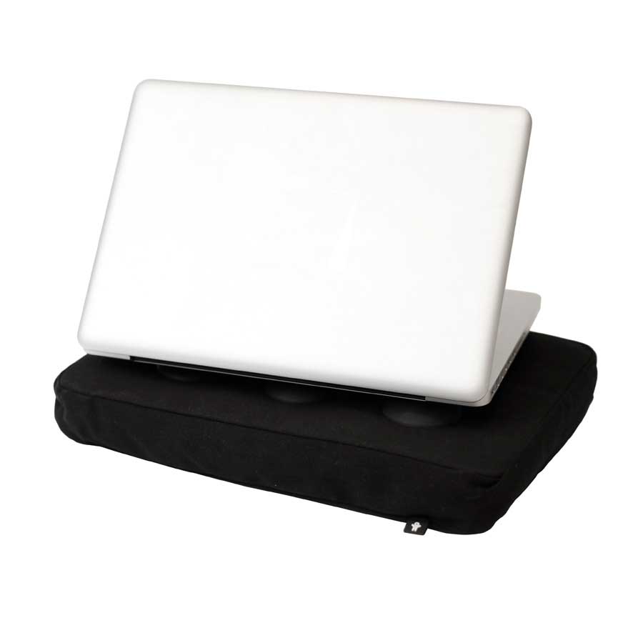Surfpillow for laptop - Black/Black. 37x27x6 cm. Cotton, silicone - 1