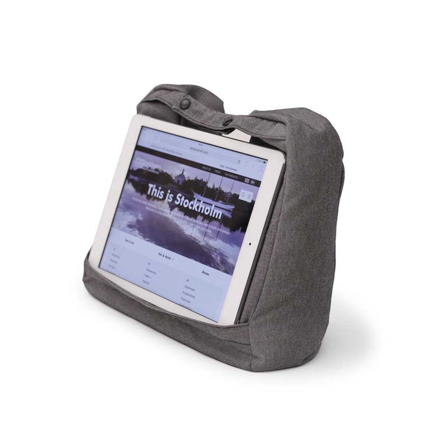 Tablet & Travel Pillow, 2-in-1 - Salt & Pepper Gray. 25x28x9 cm.  - 3