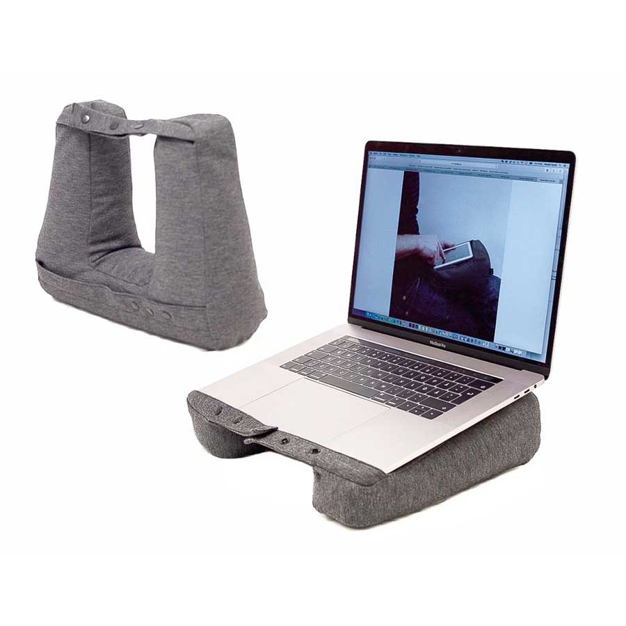 Kneck™ Travel Pillow 3-in-1. Comfort Plus.
For laptop, tablet and neck. 
Salt &amp; Pepper Gray