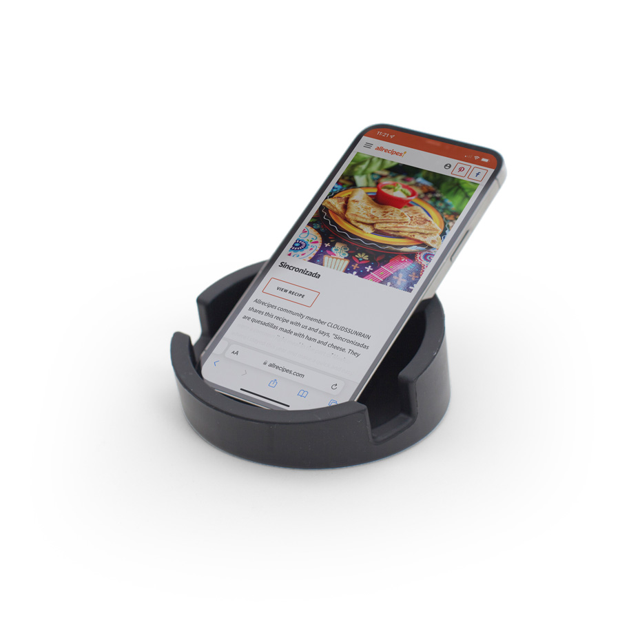 Kitchen Tablet Stand. Cookbook stand for iPad/tablet PC - Black. ø11,4 cm, 4,5 cm high. Silicone - 7
