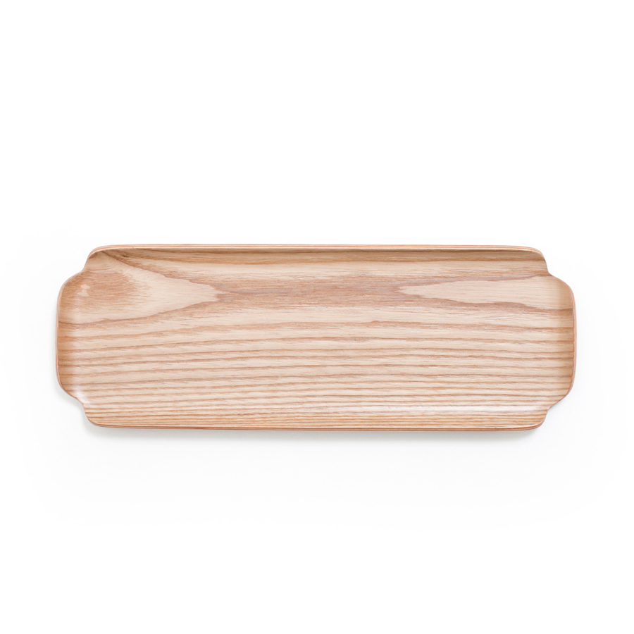 Oil & Water Resistant Wood Countertop Tray for Kitchen/Serving Tray. Willow Wood Tray LEAF  - Willow wood. Satin matt finish. 33x11,5x1,5 cm. Willow (Fraxinus mandschurica). - 2