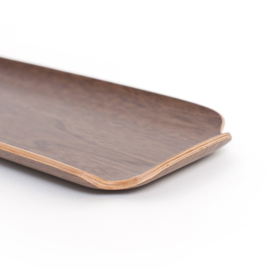 Oil and water proof Countertop Tray Leaf for Kitchen - Walnut wood. Satin matt finish. 33x11,5x1,5 cm. Walnut (Juglans nigra, from USA) - 5
