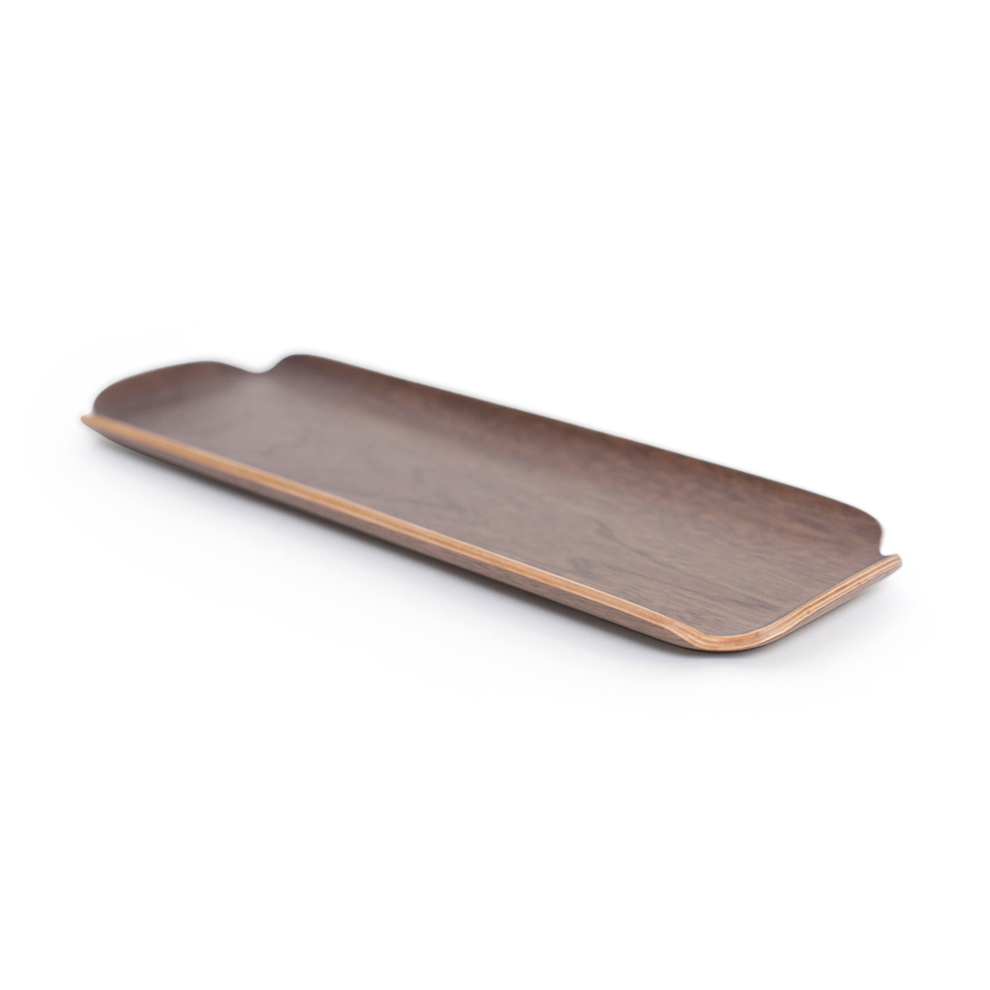 Countertop Tray Leaf for Bathroom - Walnut wood. Satin matt finish. 33x11,5x1,5 cm. Walnut (Juglans nigra, from USA) - 5