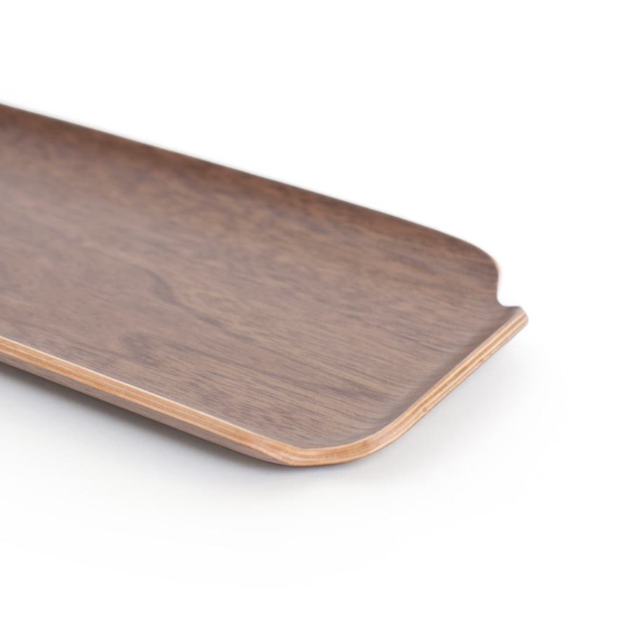 Water & Oil Resistant Wood Vanity Organiser for Bathroom. Walnut Wood Tray LEAF - Walnut wood. Satin matt finish. 33x11,5x1,5 cm. Walnut (Juglans nigra, from USA) - 9