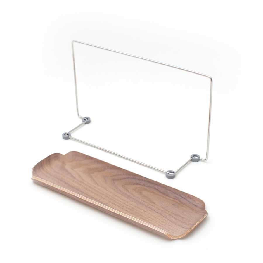 Wood Sink Organiser With Dishcloth Hanger. Water Resistant Tray - Walnut Wood. Satin Matt Finish. 33x11,5x1,5 cm. Stainless Steel/Silicone/Walnut Wood (Juglans Nigra, From USA) - 9