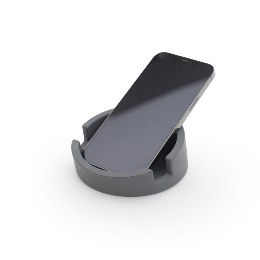 Kitchen Tablet Stand. Cookbook stand for iPad/tablet PC - Graphite Gray ø11,4 cm, 4,5 cm high. Silicone - 9