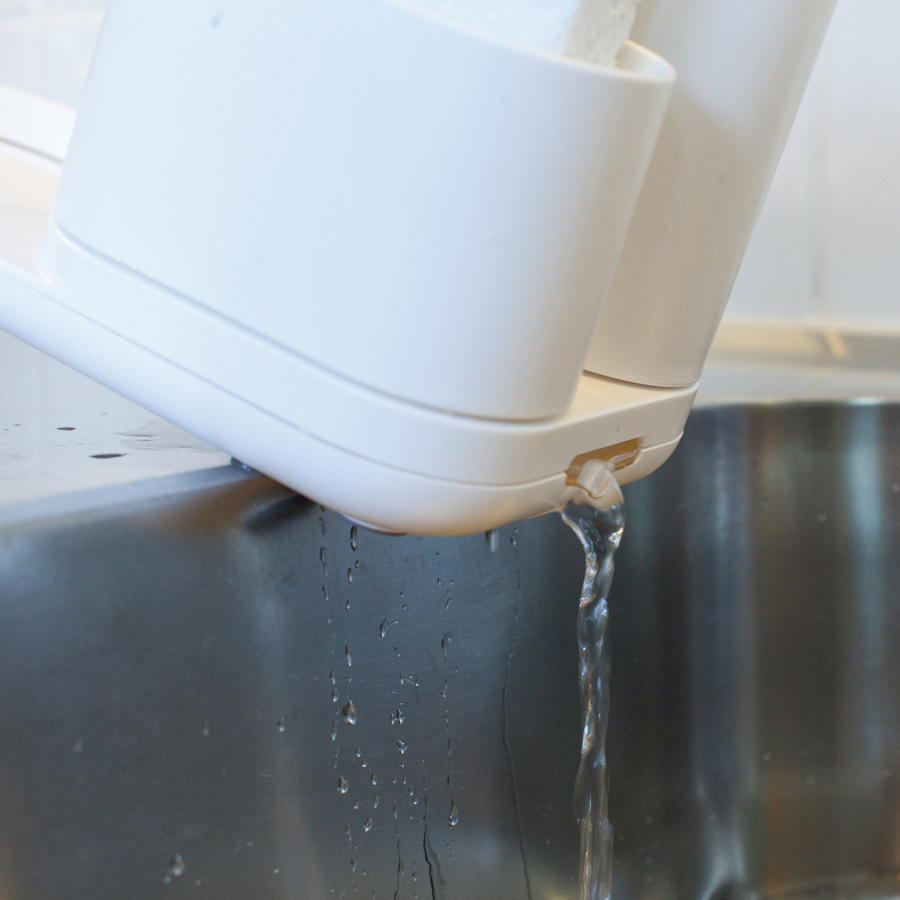 Do-Dish™ Caddy. Dish soap pump & sink organiser set - White . 21.5x11x13 cm. PET, plastic, silicone - 7