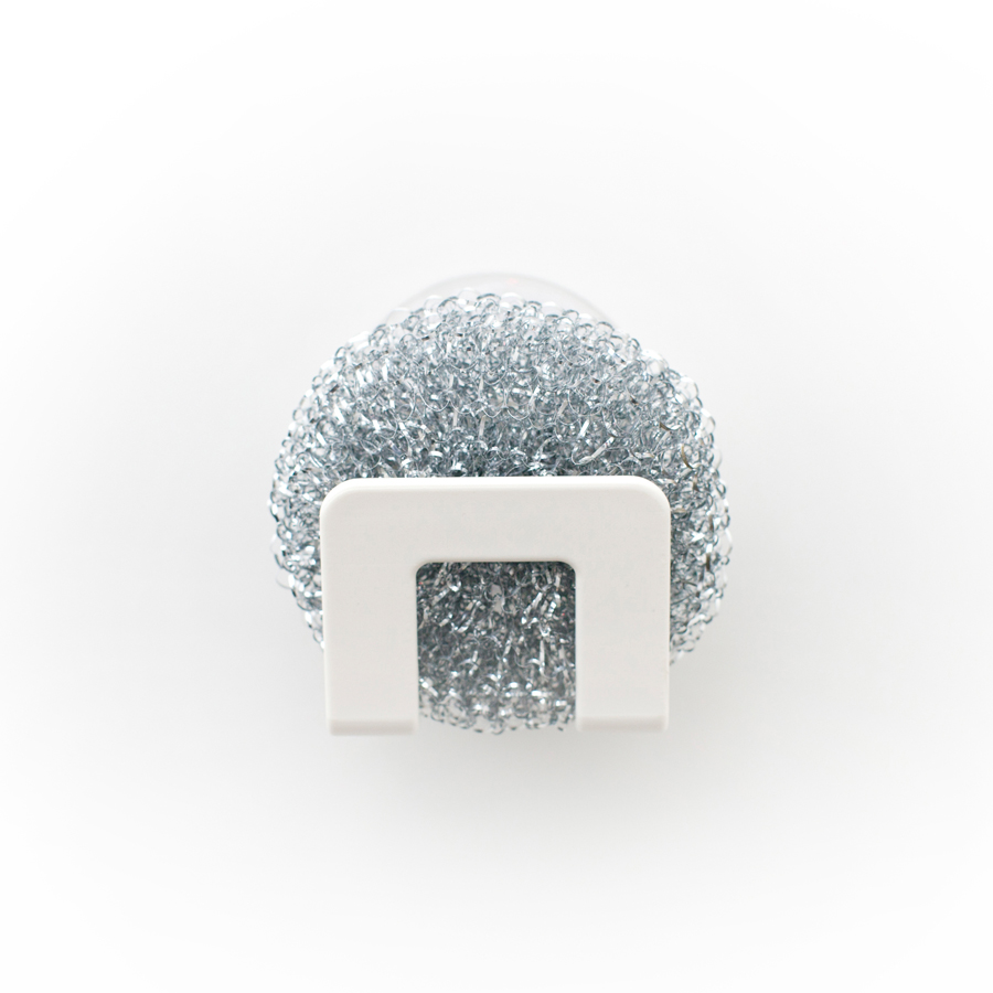 Suction Sponge Holder. Suction Cup Fastener - White. 6x5x8 cm. Plastic (PP) - 1