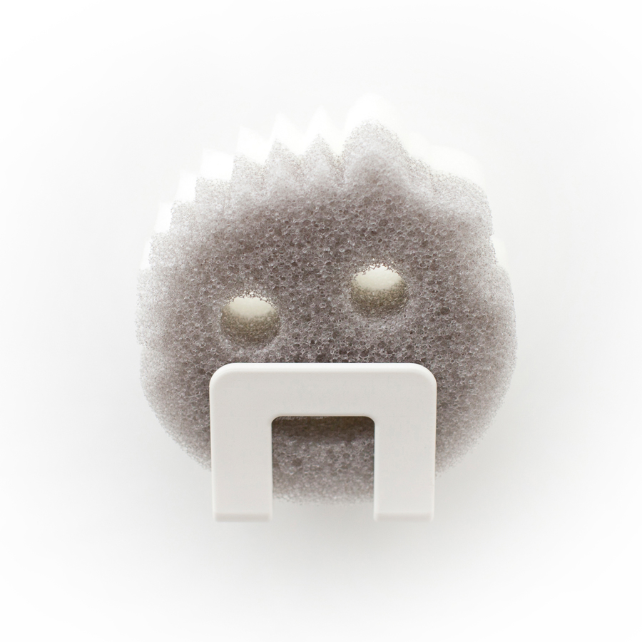Suction Sponge Holder. Suction Cup Fastener - White. 6x5x8 cm. Plastic (PP) - 5