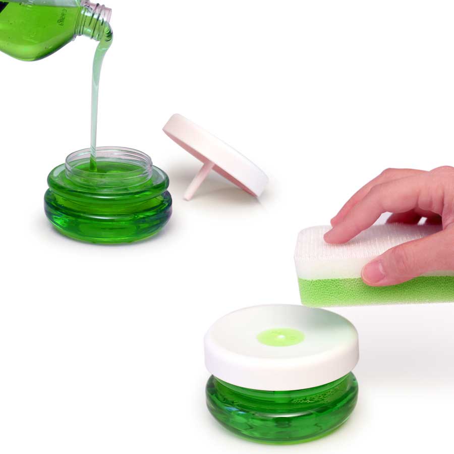 Sustainable Dish Soap Dispenser Do-Dish™ - White/Clear. 10x10x6 cm. PET, plastic - 2