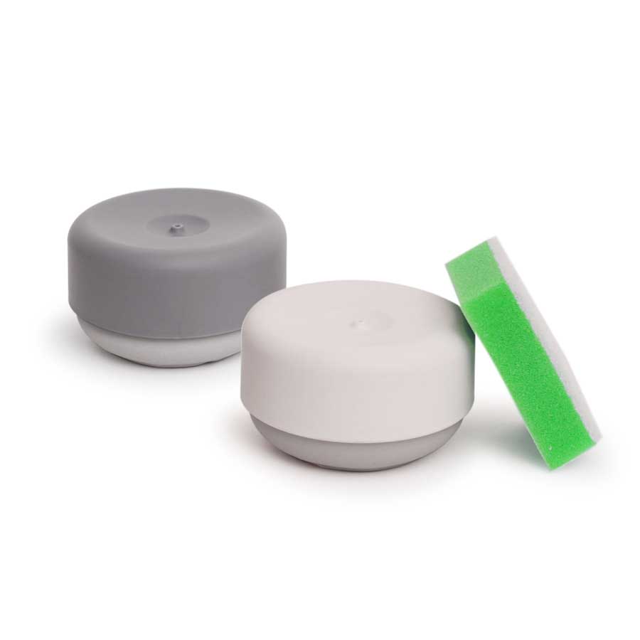 Sustainable Dish Soap Dispenser Do-Dish™ - White/Light Gray . ø11x6,5 cm. PET, plastic, silicone - 5