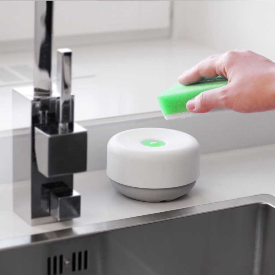 Sustainable Dish Soap Dispenser Do-Dish™ - Gray/Light Gray. ø11x6,5 cm. PET, plastic, silicone - 5