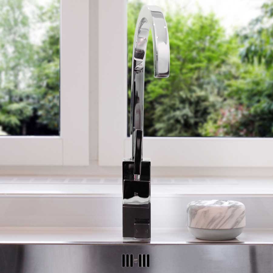 Dish Soap Dispenser Do-Dish™ - Marble decor / Light Gray. ø11x6,5 cm. PET, plastic, silicone - 1