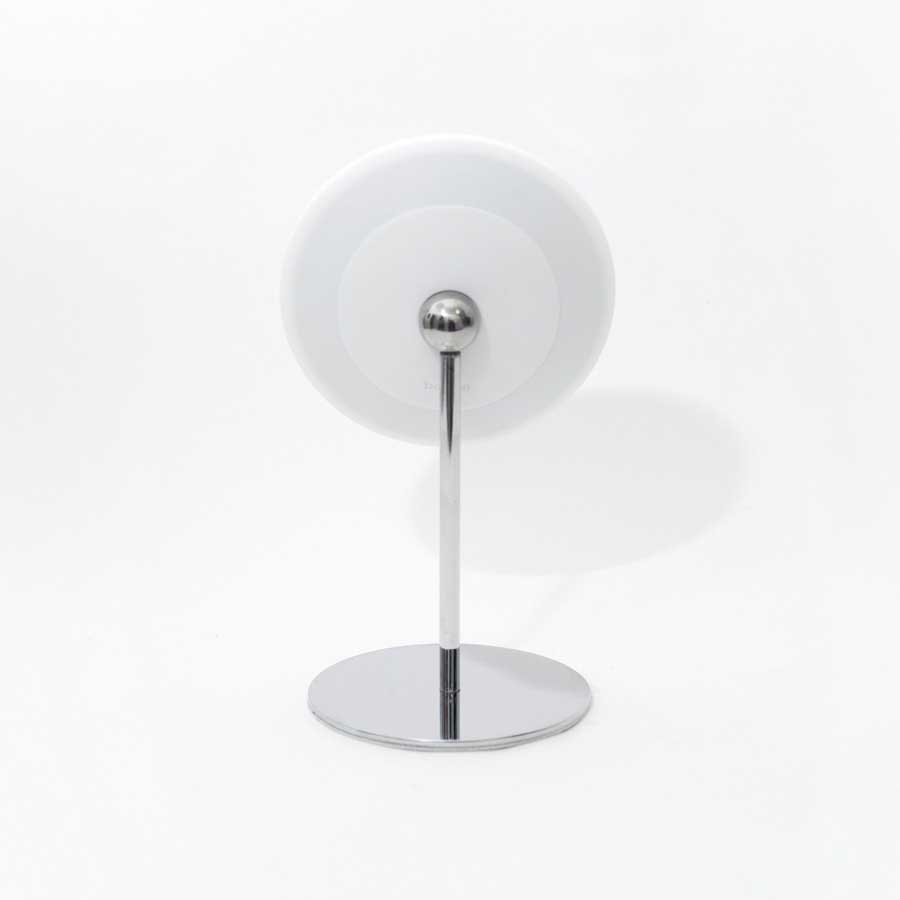AirMirror™ Table Stand. Detachable Make-up Mirror X5 - Chromed steel base. White mirror. ø 16,5 cm, 3 cm depth. Glass. Silicone - 4
