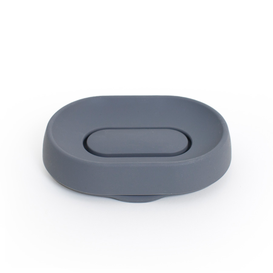 Silicone Soap Saver Flow PLUS. Oval. Hidden runoff spout - Graphite Gray. 14x10x3,5 cm. Silicone - 2