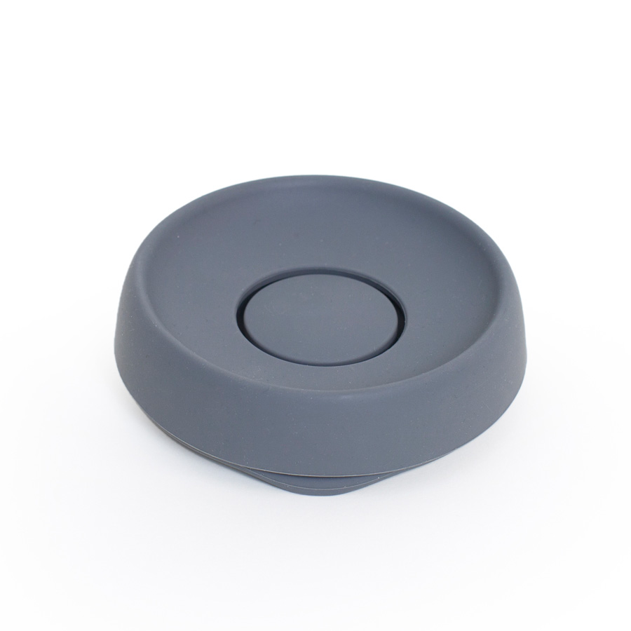 Silicone Soap Saver Flow PLUS. Round. Hidden runoff spout - Graphite Gray. 12x3,5 cm. Silicone - 2